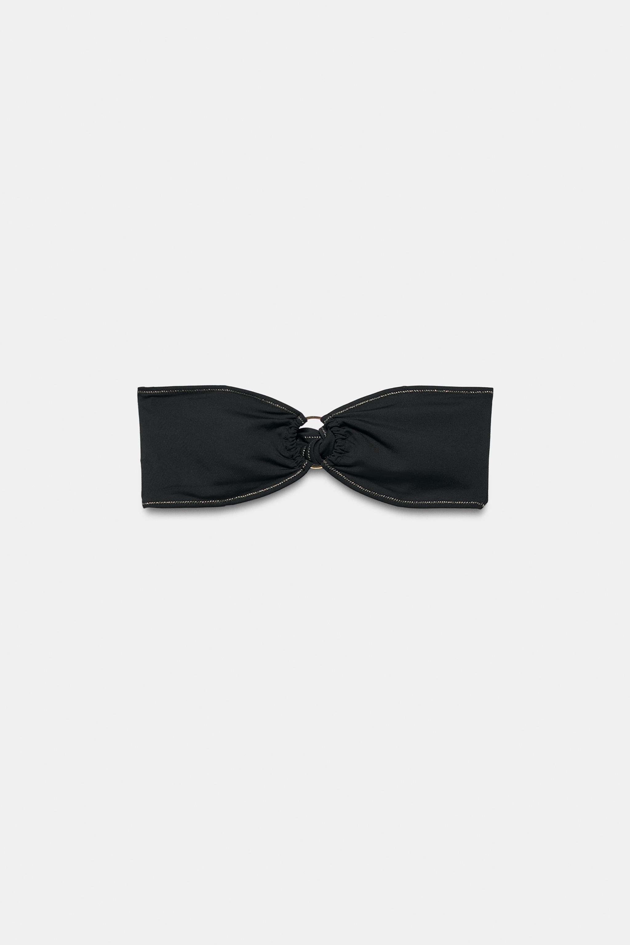 HAUT DE BIKINI BANDEAU PIÈCE MÉTALLIQUE
